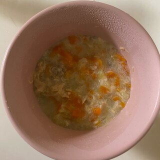 離乳食　鮭と野菜の豆乳スープ